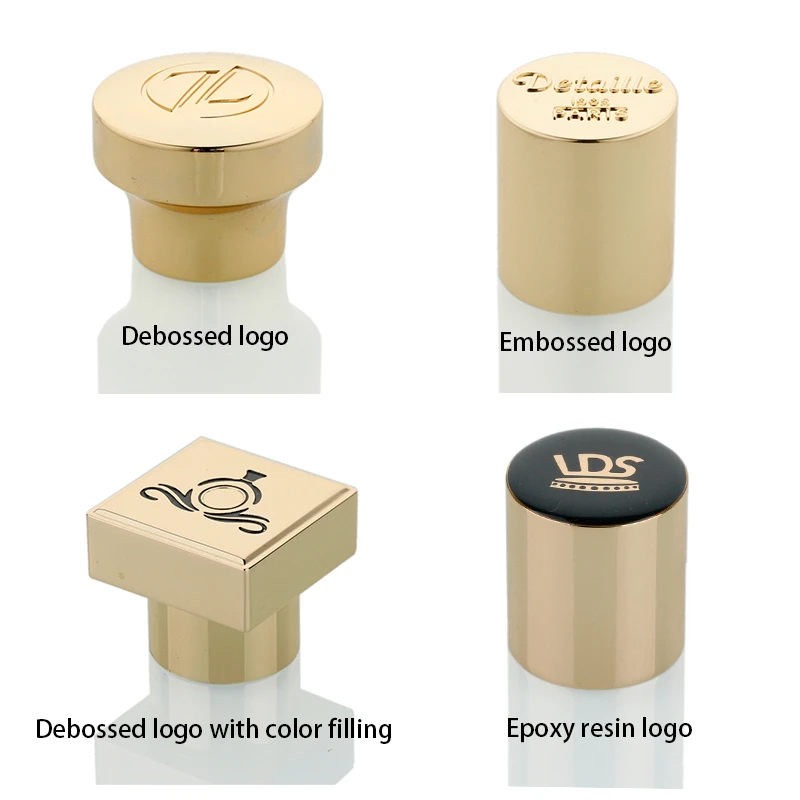 Logo Effect of Zamac perfume cap Logo Effect of Zamac perfume cap
