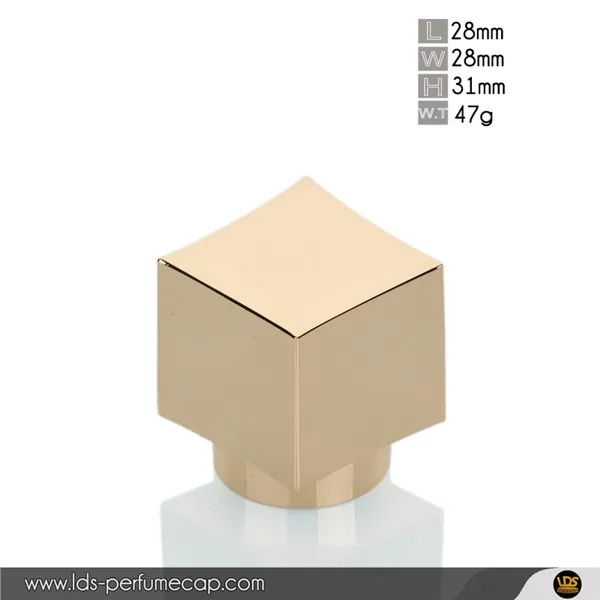 Gorra de perfum de zamak de forma quadrada